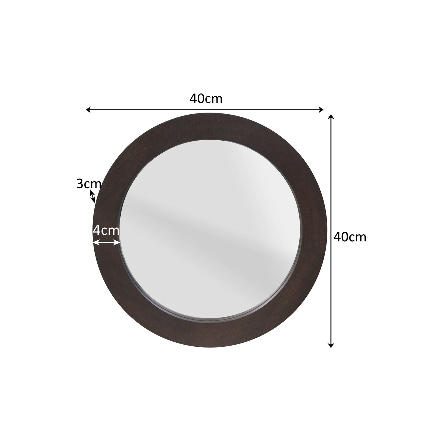 Ronde spiegel Dide Bruin Mangohout 40 cm - Industrieelinhuis.nl
