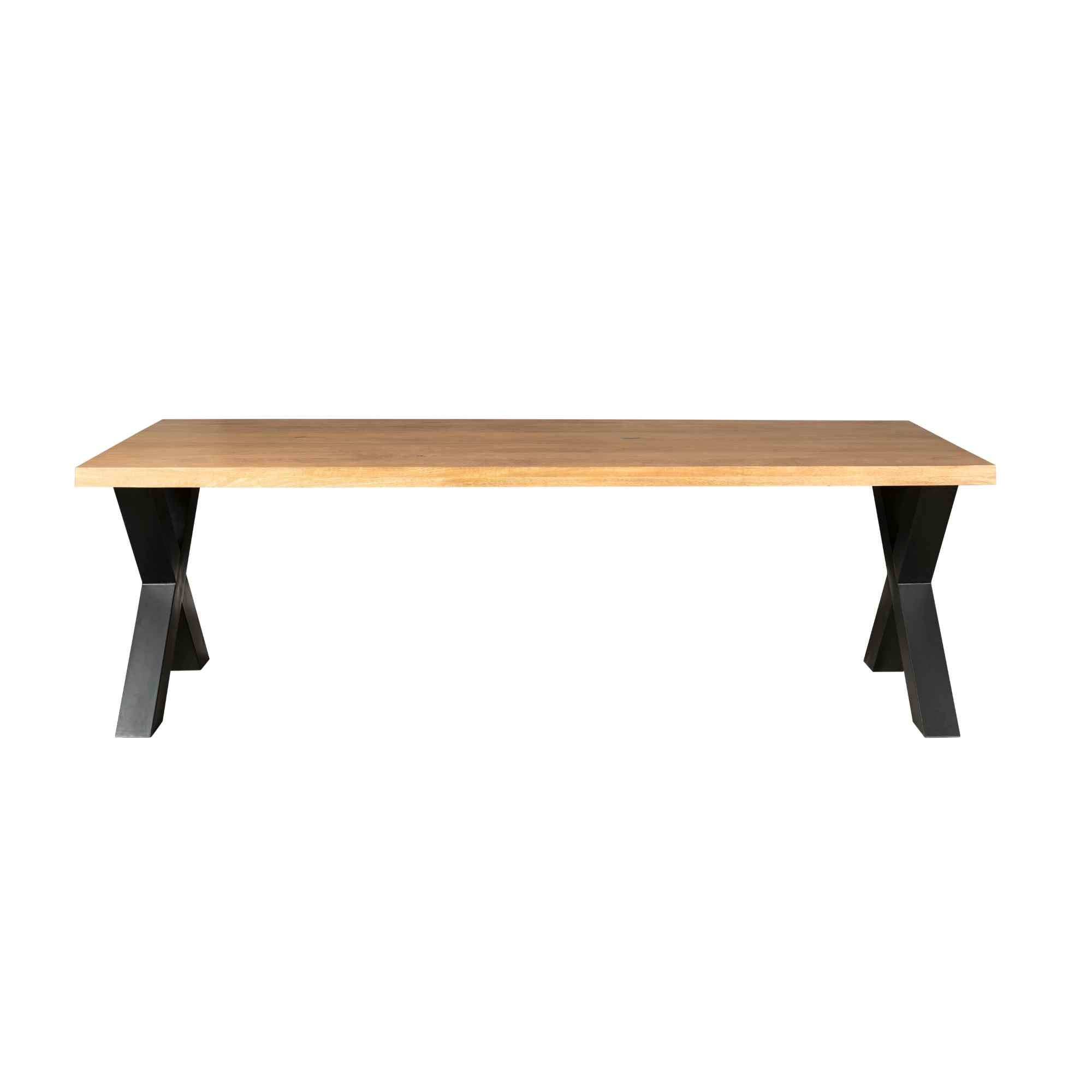 Eetkamertafel Mangohout Denver | Rechthoek X-poot | 220 cm