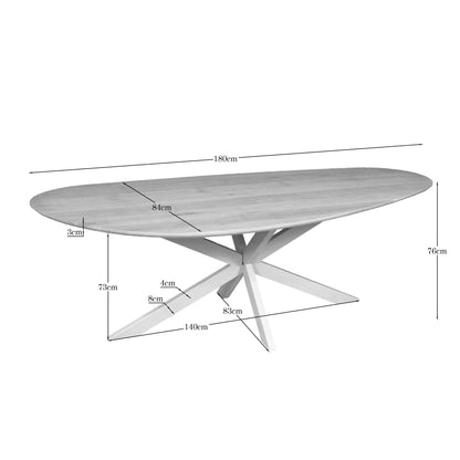 Eiken eettafel Cloud | 180 cm | Naturel | Poot Sand - Industrieelinhuis.nl