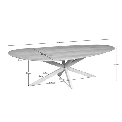 Eiken eettafel Cloud | 240 cm | Naturel | Poot Sand - Industrieelinhuis.nl