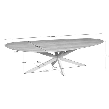 Eiken eettafel Cloud | 280 cm | Naturel | Poot Sand - Industrieelinhuis.nl