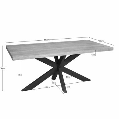 Eettafel Dakota | 180 cm | Rechthoek - Industrieelinhuis.nl