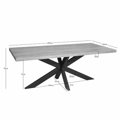 Eettafel Dakota | 200 cm | Rechthoek - Industrieelinhuis.nl