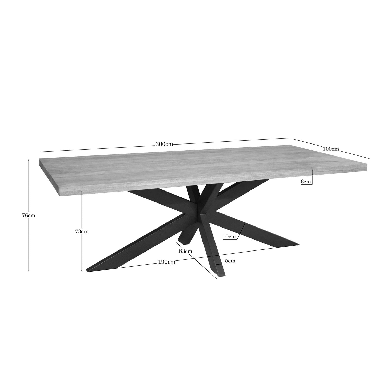 Eettafel Dakota | 300 cm | Rechthoek - Industrieelinhuis.nl