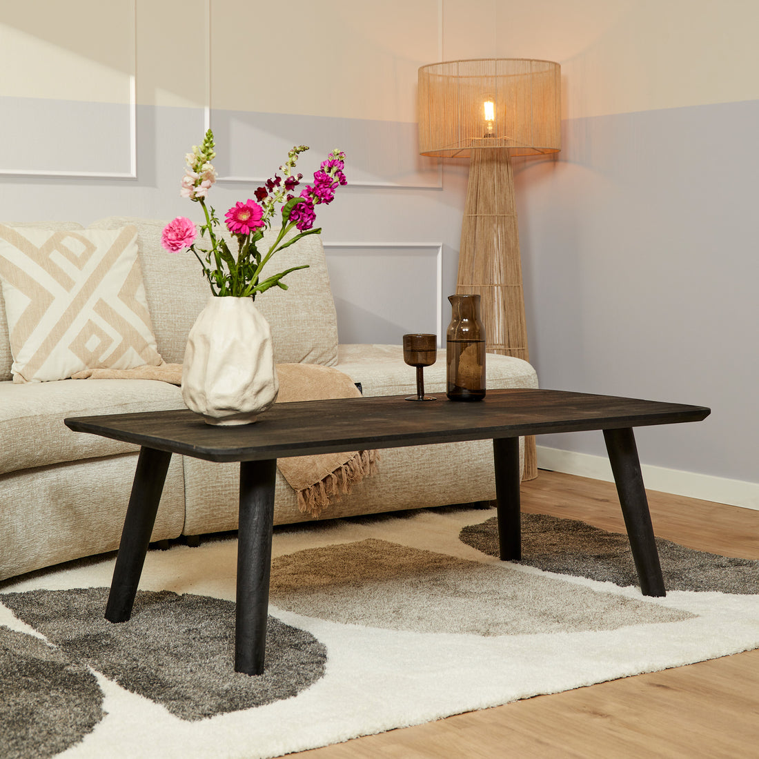 Salontafel Omaha Black | 130 cm - Industrieelinhuis.nl