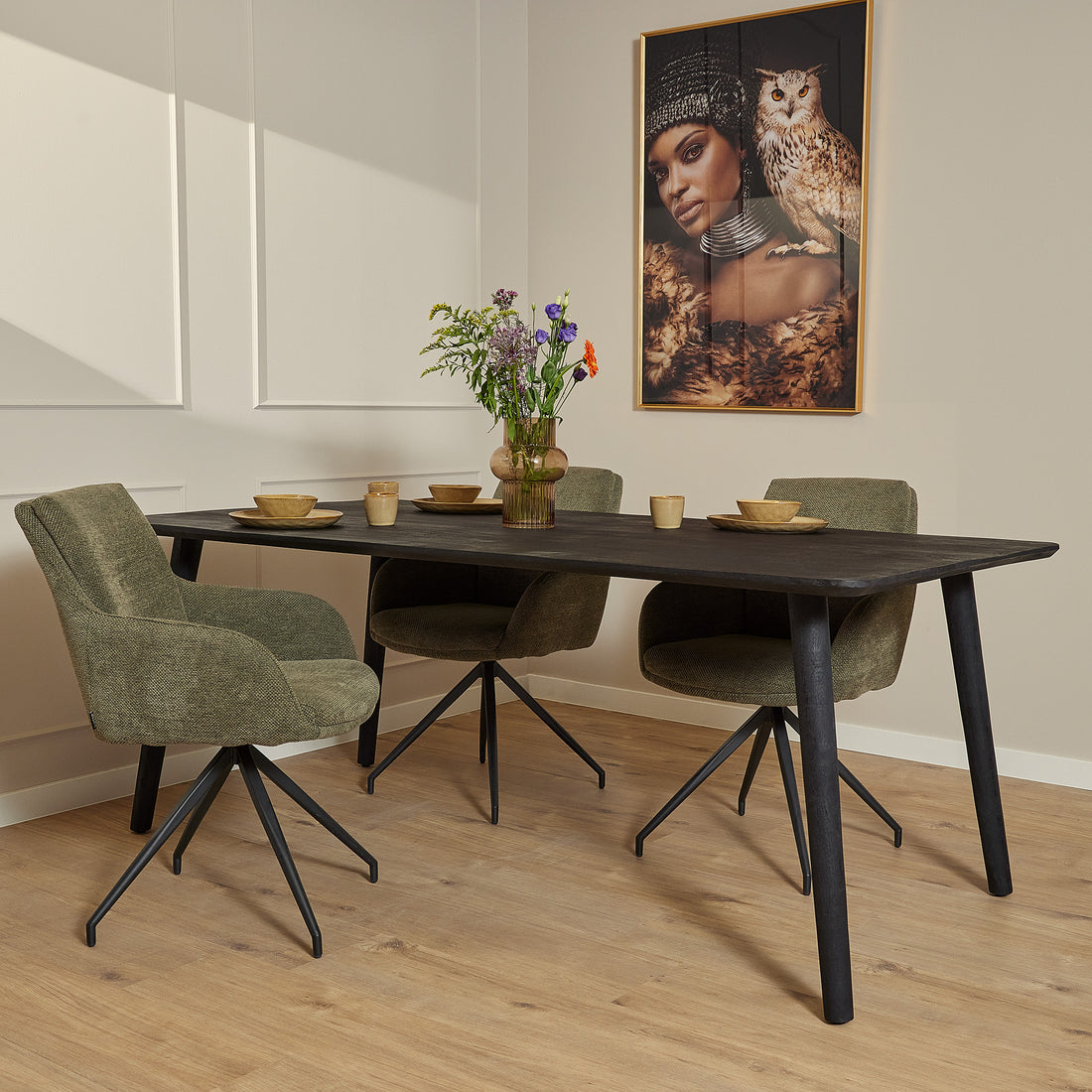 Eettafel Omaha Black | 200 cm - Industrieelinhuis.nl