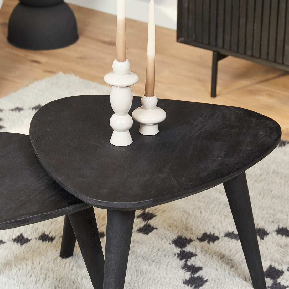 Salontafel Omaha Black | 60 cm | Set van 2 - Industrieelinhuis.nl