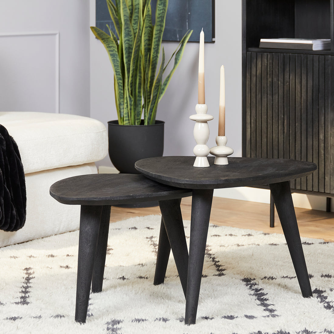 Salontafel Omaha Black | 60 cm | Set van 2 - Industrieelinhuis.nl