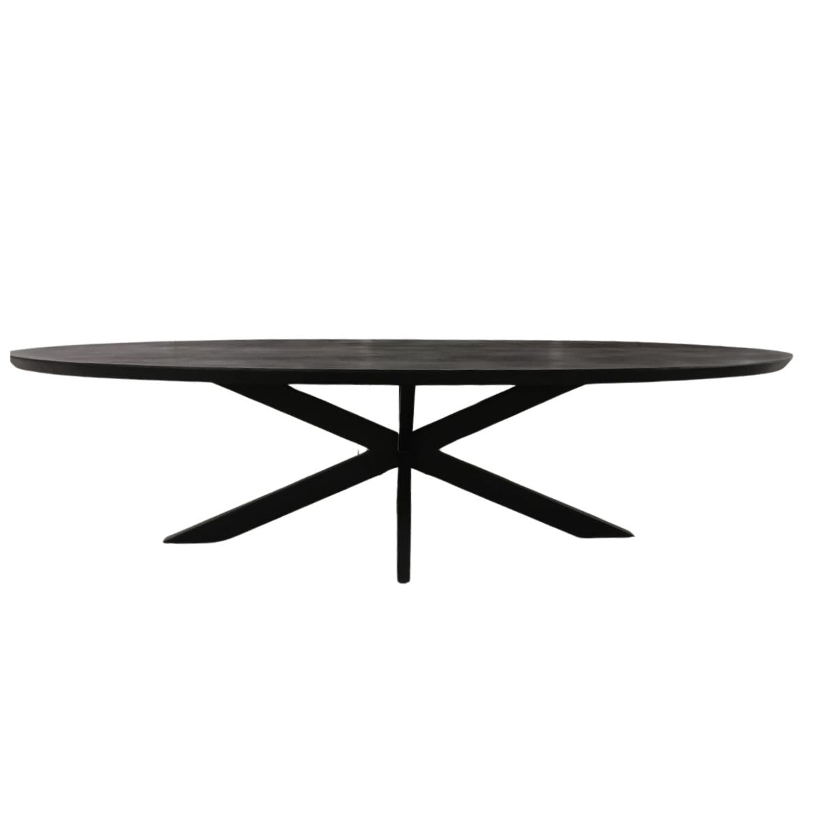 Zwarte Eettafel Ovaal Brandy 210 cm - Industrieelinhuis.nl