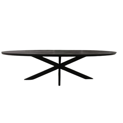Zwarte Eettafel Ovaal Brandy 210 cm - Industrieelinhuis.nl