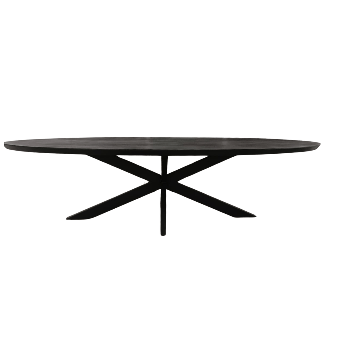Zwarte Eettafel Ovaal Brandy 160 cm - Industrieelinhuis.nl