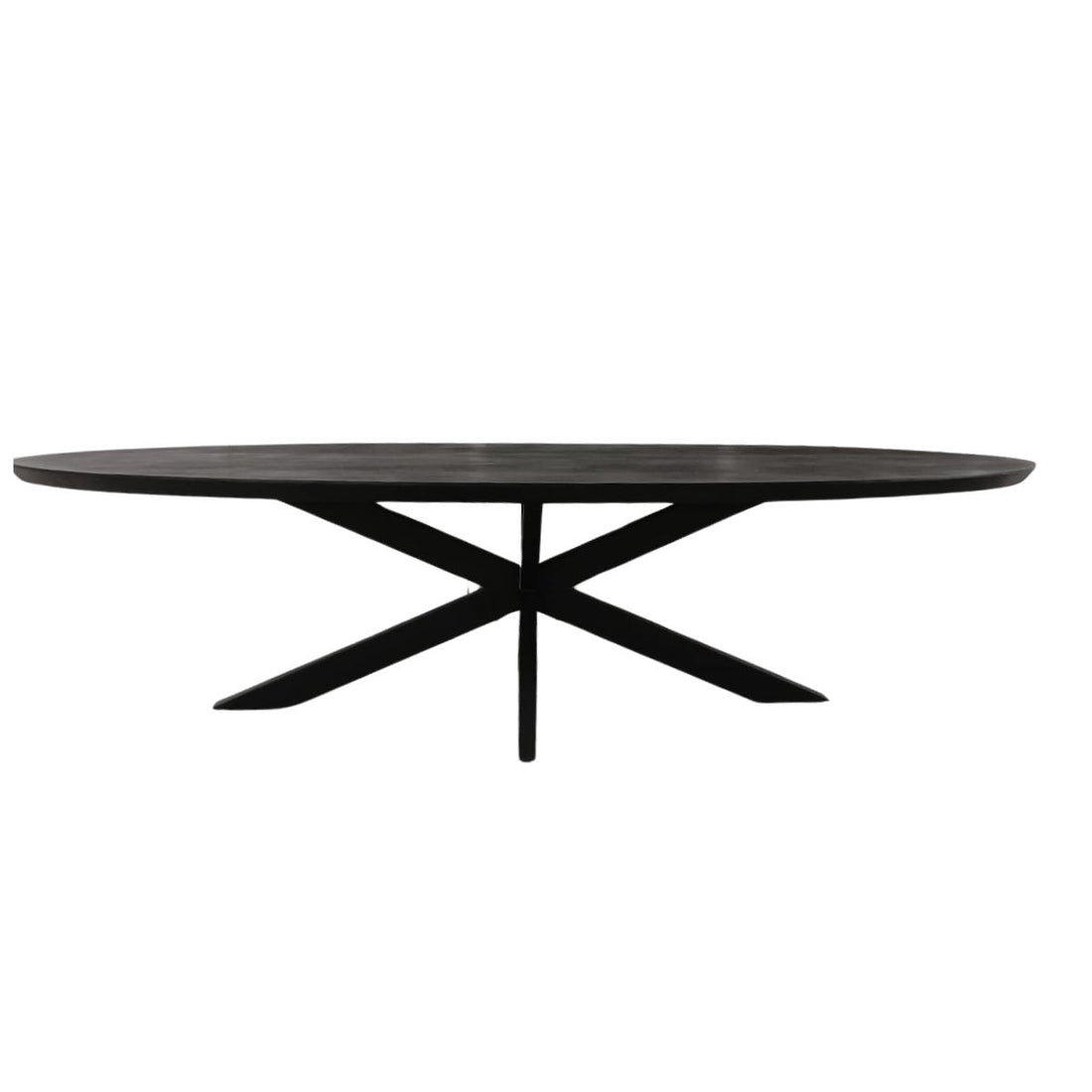 Zwarte Eettafel Ovaal Brandy 240 cm - Industrieelinhuis.nl