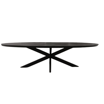 Zwarte Eettafel Ovaal Brandy 180 cm - Industrieelinhuis.nl