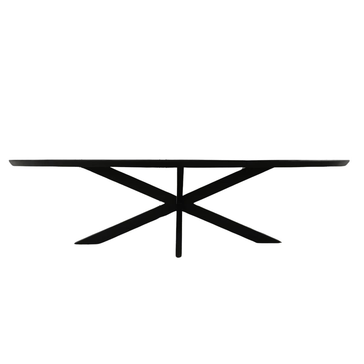 Zwarte Eettafel Ovaal Brandy 210 cm - Industrieelinhuis.nl