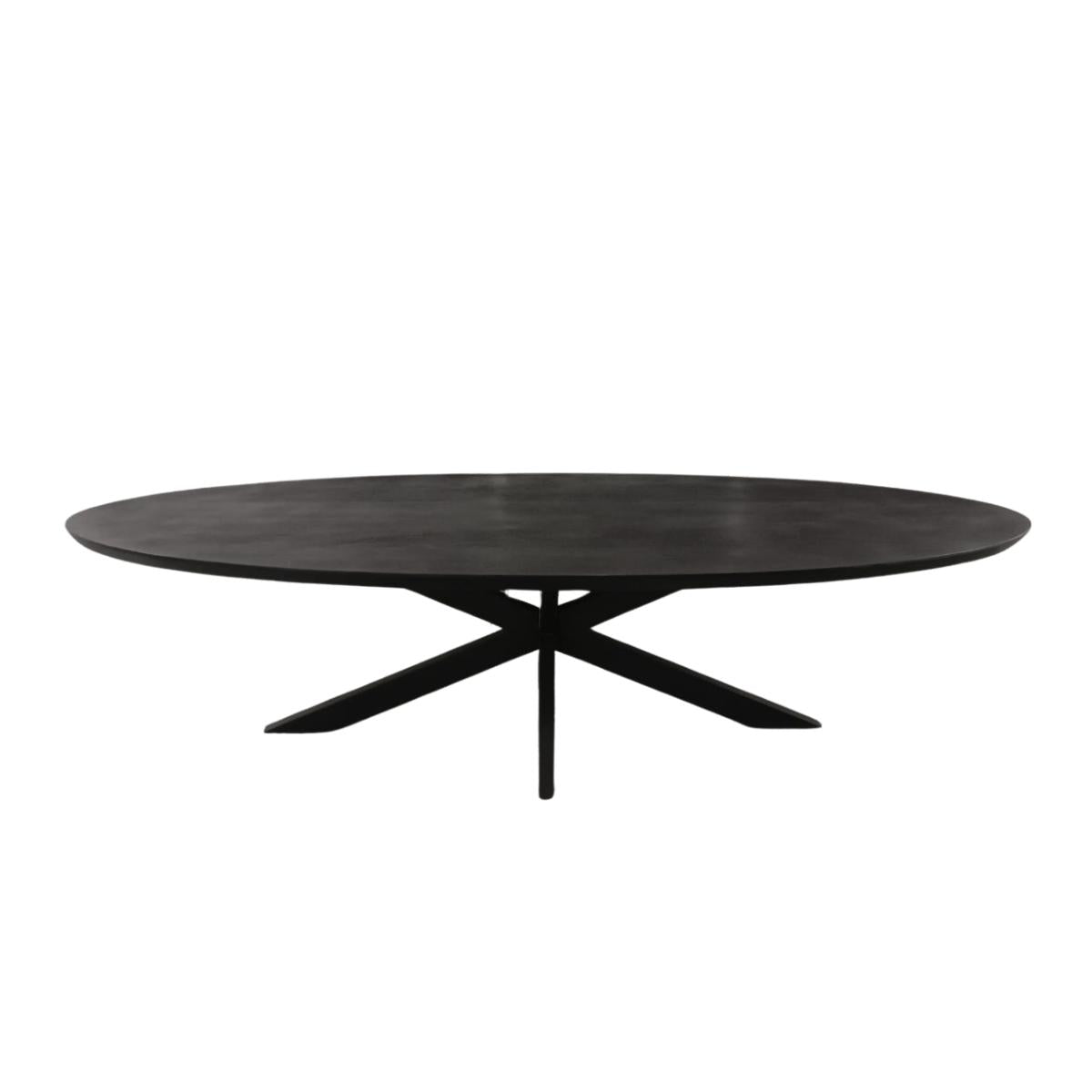 Zwarte Eettafel Ovaal Brandy 210 cm - Industrieelinhuis.nl