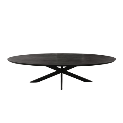 Zwarte Eettafel Ovaal Brandy 240 cm - Industrieelinhuis.nl