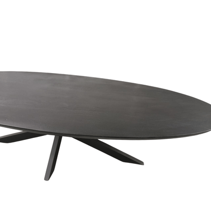 Zwarte Eettafel Ovaal Brandy 240 cm - Industrieelinhuis.nl