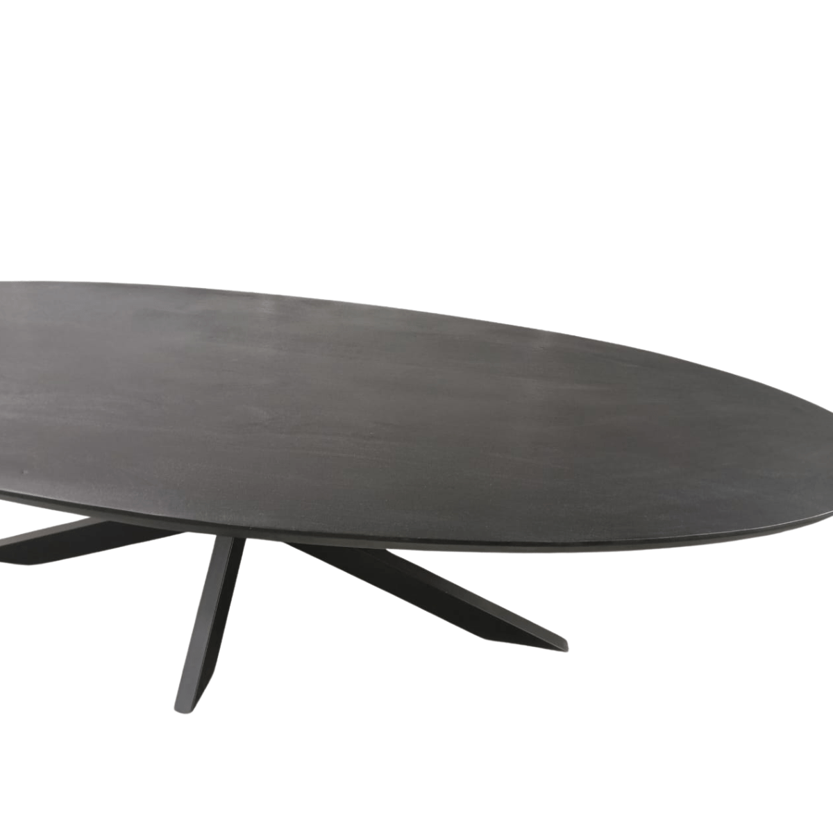 Zwarte Eettafel Ovaal Brandy 180 cm - Industrieelinhuis.nl