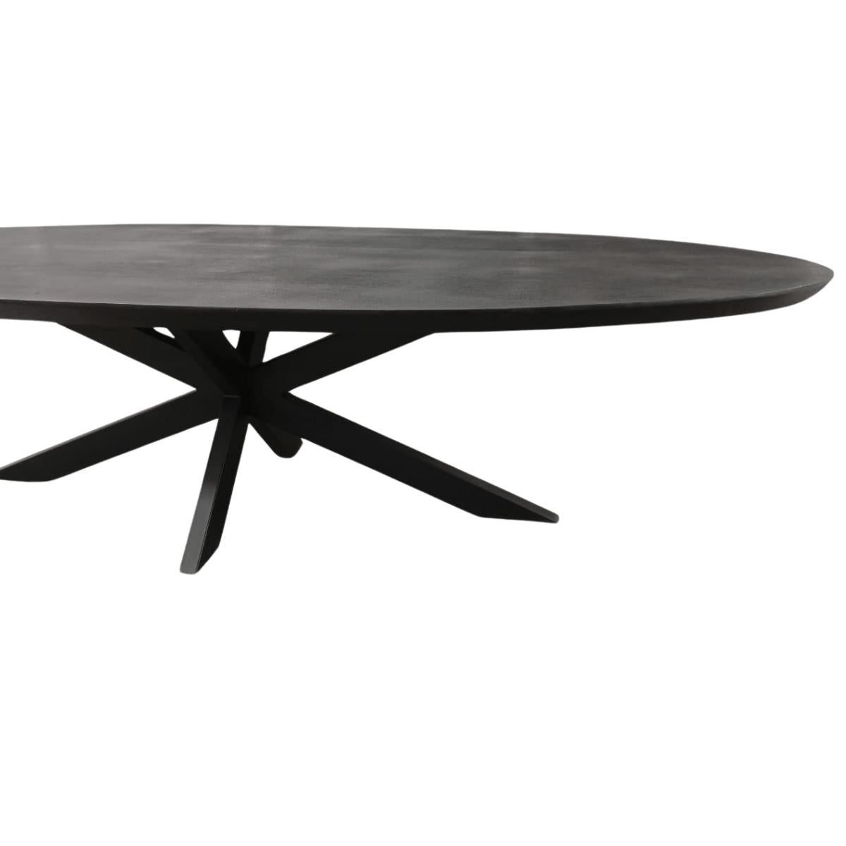 Zwarte Eettafel Ovaal Brandy 210 cm - Industrieelinhuis.nl