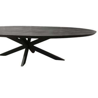 Zwarte Eettafel Ovaal Brandy 210 cm - Industrieelinhuis.nl