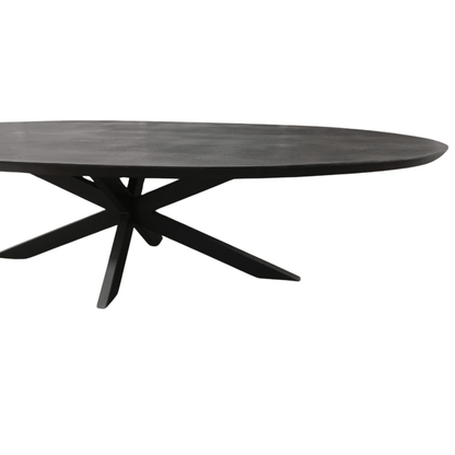 Zwarte Eettafel Ovaal Brandy 240 cm - Industrieelinhuis.nl
