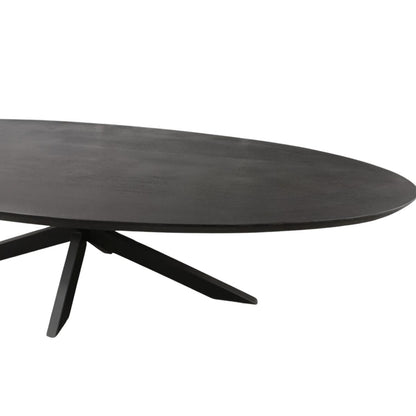 Zwarte Eettafel Ovaal Brandy 210 cm - Industrieelinhuis.nl
