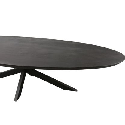 Zwarte Eettafel Ovaal Brandy 240 cm - Industrieelinhuis.nl