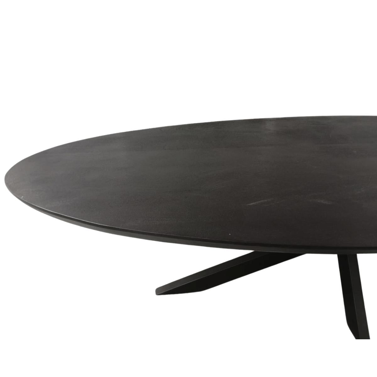 Zwarte Eettafel Ovaal Brandy 210 cm - Industrieelinhuis.nl