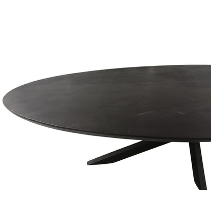 Zwarte Eettafel Ovaal Brandy 210 cm - Industrieelinhuis.nl