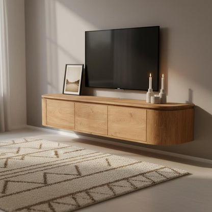 Tv meubel Excellent Naturel | 160 cm Zwevend of op poten te plaatsen - Industrieelinhuis.nl