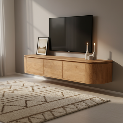 Tv meubel Excellent Naturel | 160 cm Zwevend of op poten te plaatsen - Industrieelinhuis.nl