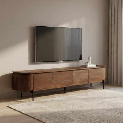 Tv-meubel Excellent Brown 200 cm – Zwevend of op poten te plaatsen - Industrieelinhuis.nl