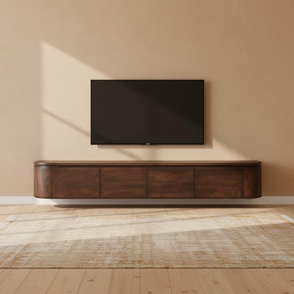 Tv-meubel Excellent Brown 200 cm – Zwevend of op poten te plaatsen - Industrieelinhuis.nl