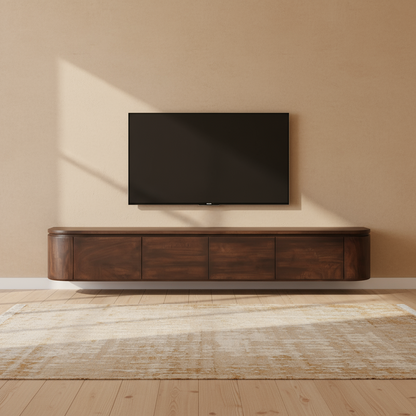 Tv-meubel Excellent Brown 200 cm – Zwevend of op poten te plaatsen - Industrieelinhuis.nl