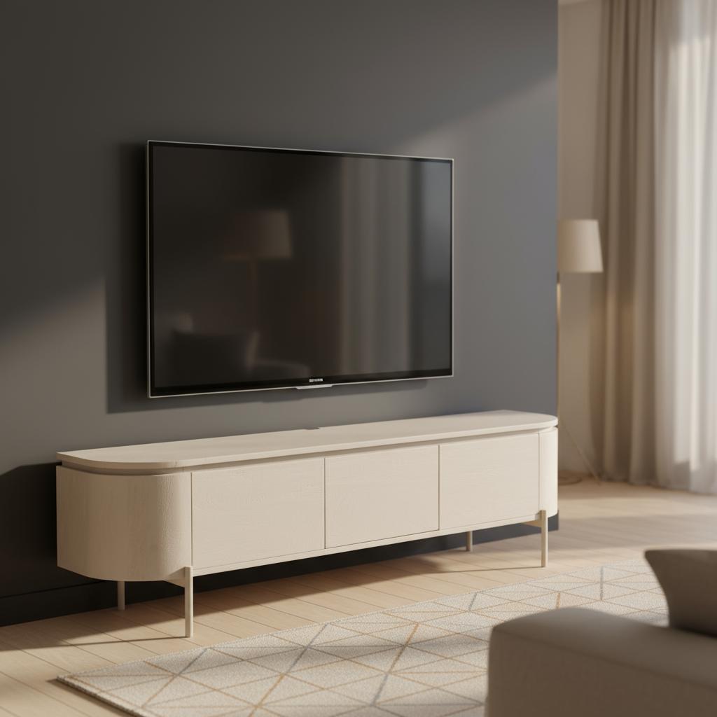 Tv meubel Excellent Sand | 160 cm Zwevend of op poten te plaatsen - Industrieelinhuis.nl