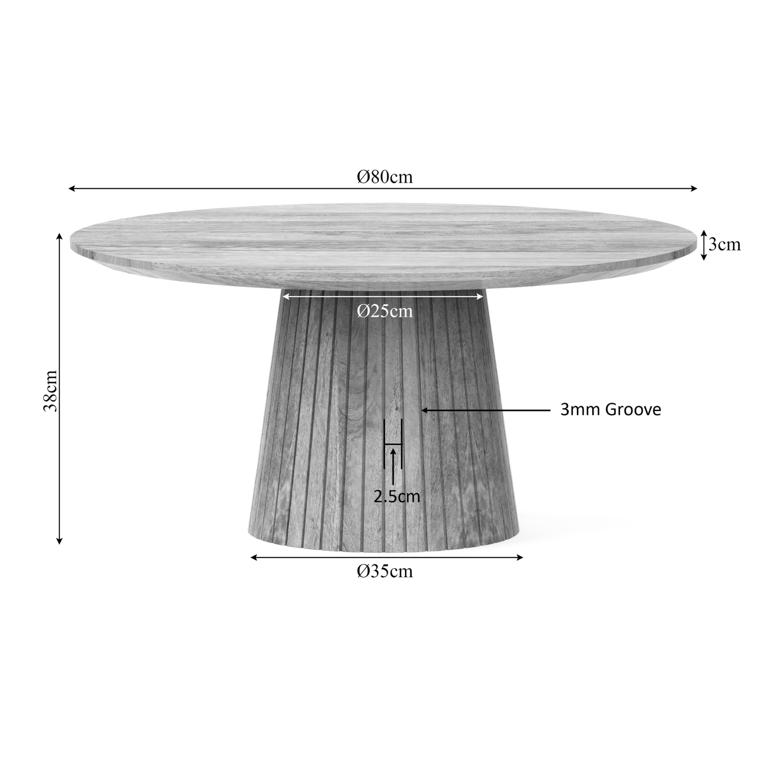 Salontafel | Solana | 80 cm | Naturel - Industrieelinhuis.nl