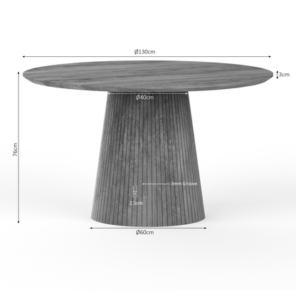 Eettafel Solana | 130 cm | Naturel - Industrieelinhuis.nl