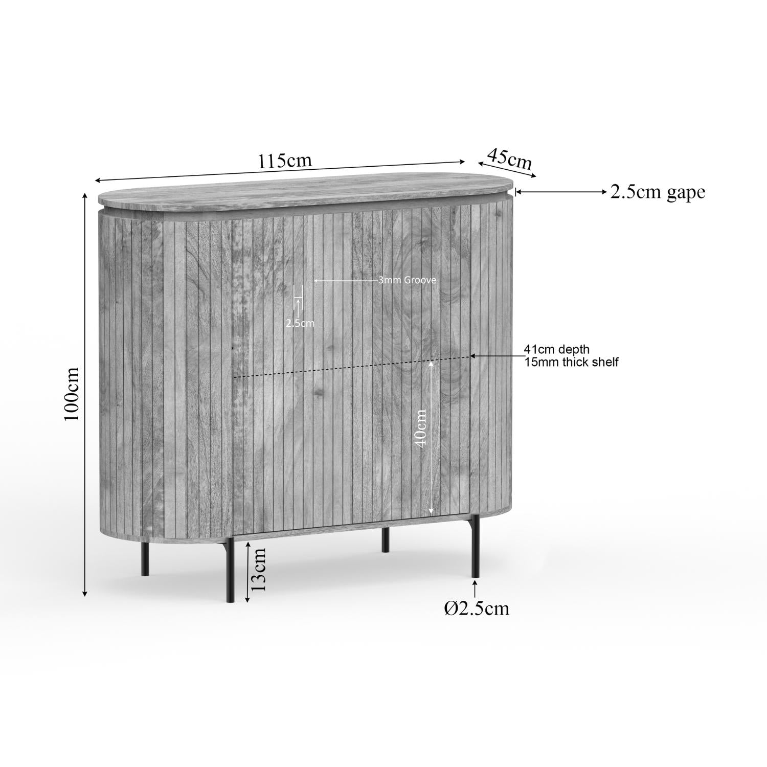 Kabinet kast Solana | 115 cm | Naturel - Industrieelinhuis.nl