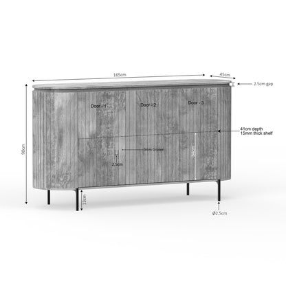 Dressoir Solana | 165 cm | Naturel - Industrieelinhuis.nl