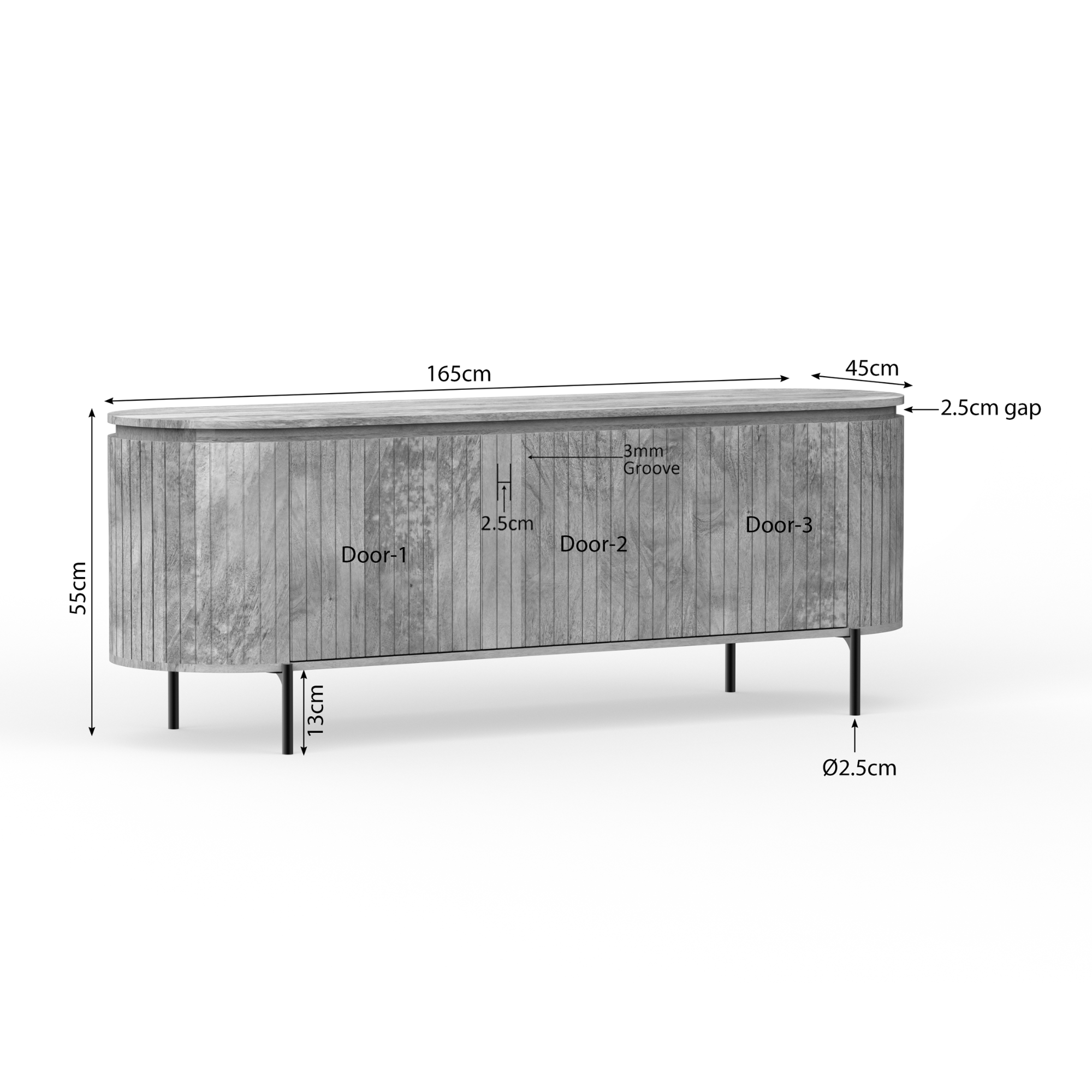 Tv meubel Solana | 165 cm | Naturel - Industrieelinhuis.nl