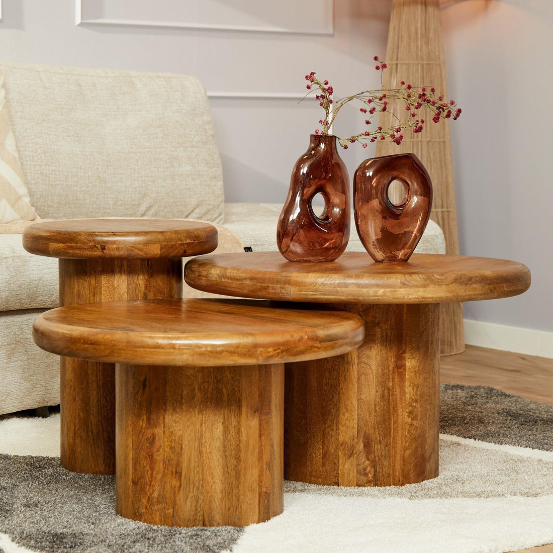 Salontafel Maya | 70 cm | set van 3 - Industrieelinhuis.nl