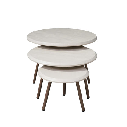 Ronde salontafelset Ohio Zand Mangohout 70 cm - Industrieelinhuis.nl