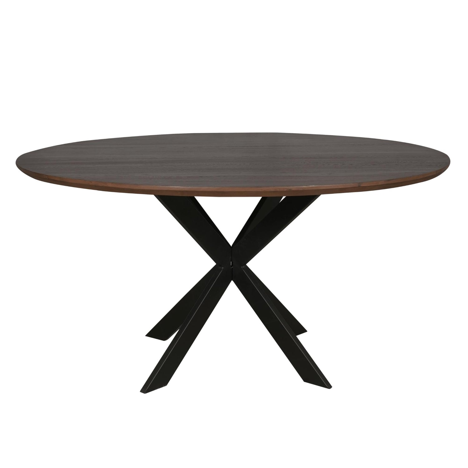 Eiken eettafel Ferris | Rond 150 cm | Walnoot - Industrieelinhuis.nl