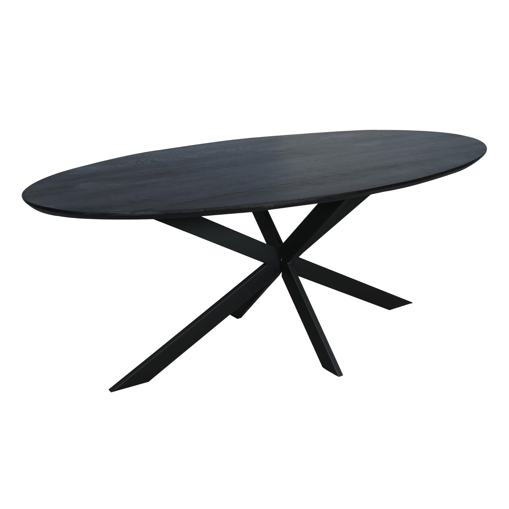 Eiken eettafel Ferris | Ovaal 210 cm | Zwart - Industrieelinhuis.nl