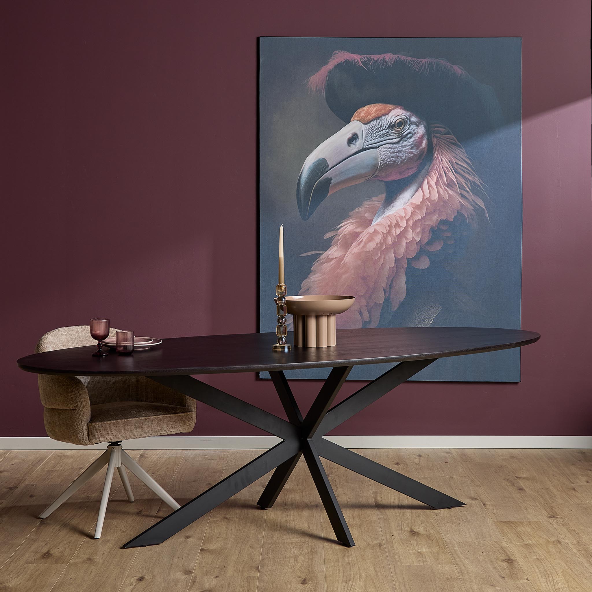 Eiken Eettafel Ferris Ovaal 210 cm