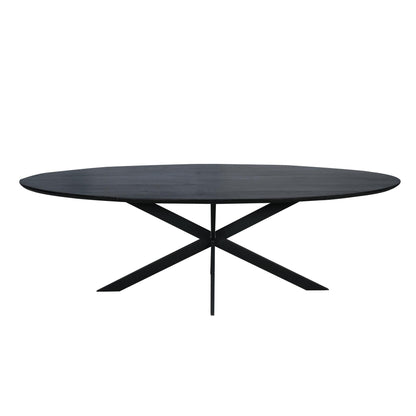 Eiken eettafel Ferris | Ovaal 210 cm | Zwart - Industrieelinhuis.nl