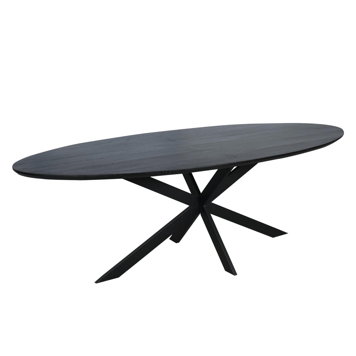 Eiken eettafel Ferris | Ovaal 210 cm | Zwart - Industrieelinhuis.nl