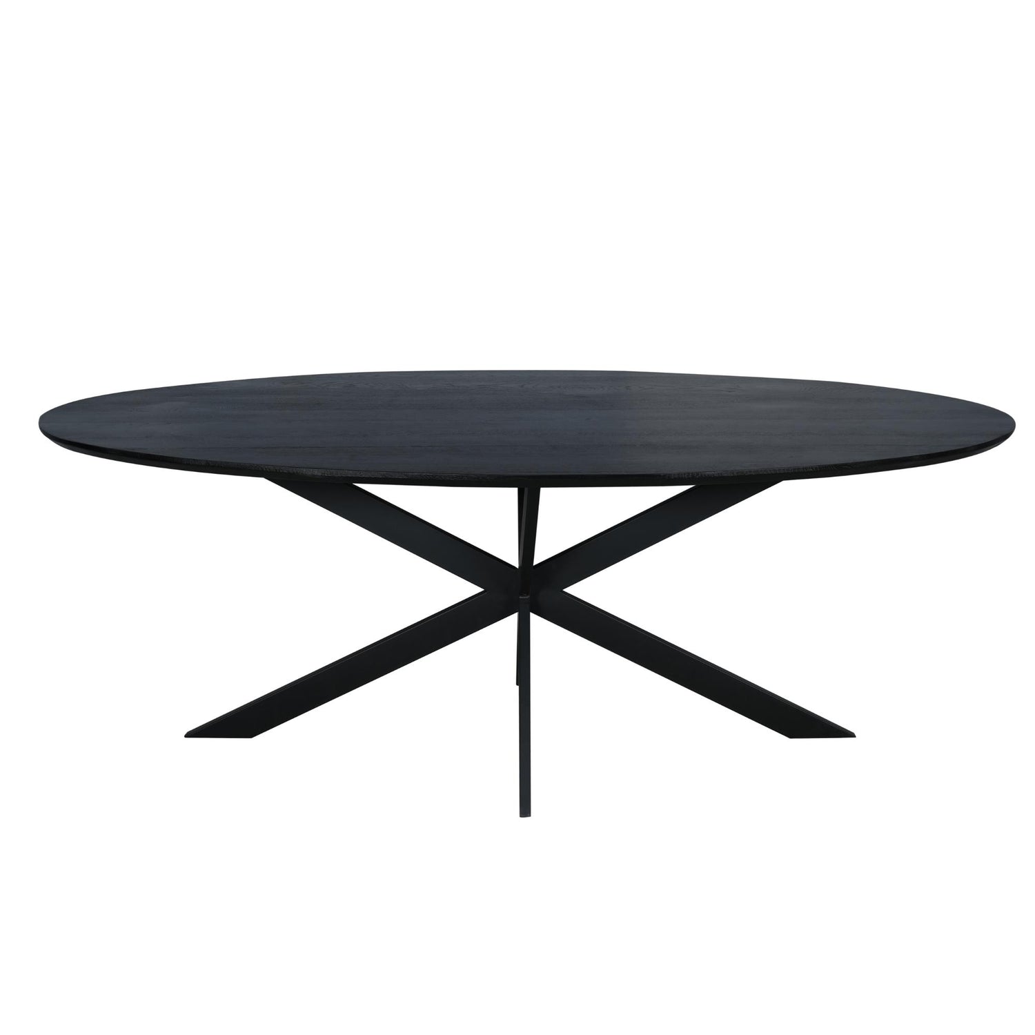 Eiken eettafel Ferris | Ovaal 210 cm | Zwart - Industrieelinhuis.nl