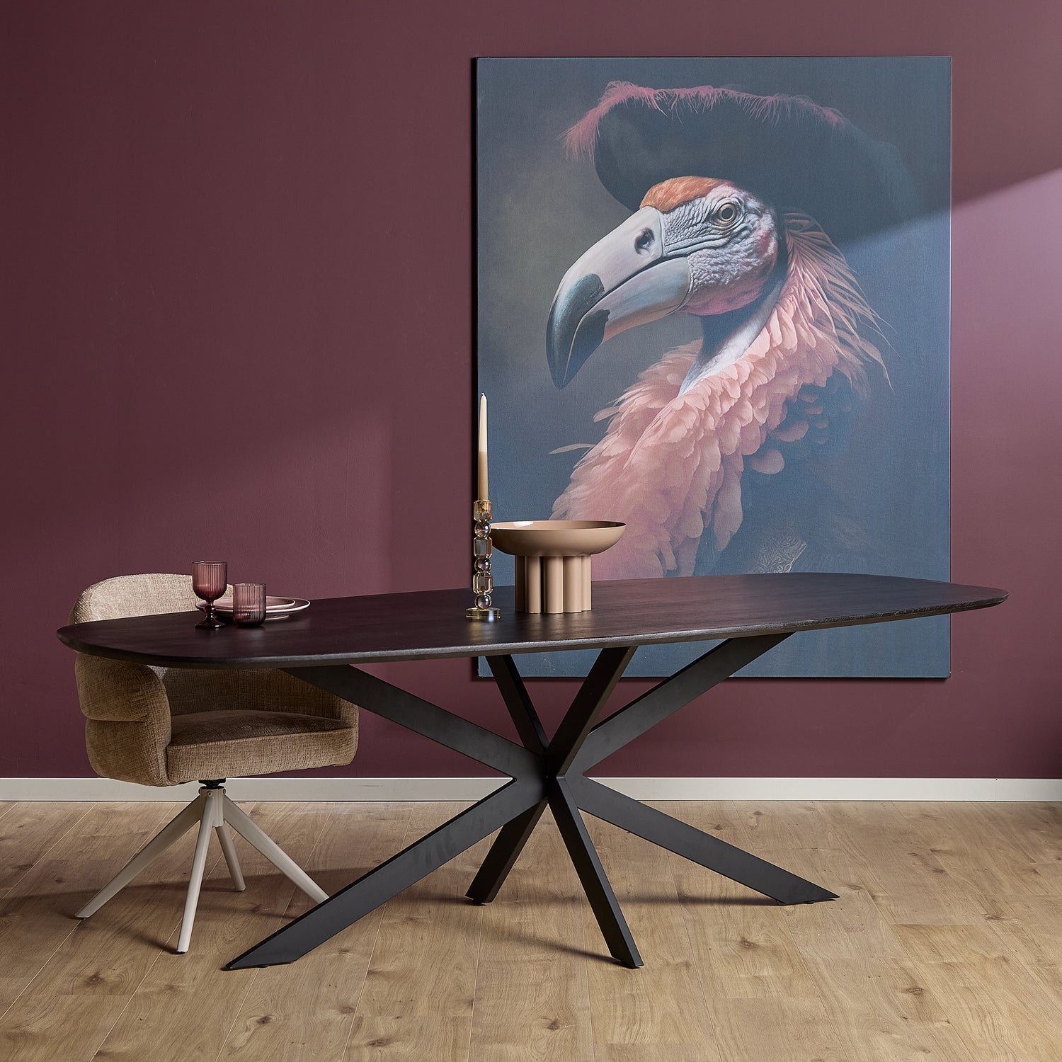 Eiken Eettafel Ferris Deens Ovaal 200 cm