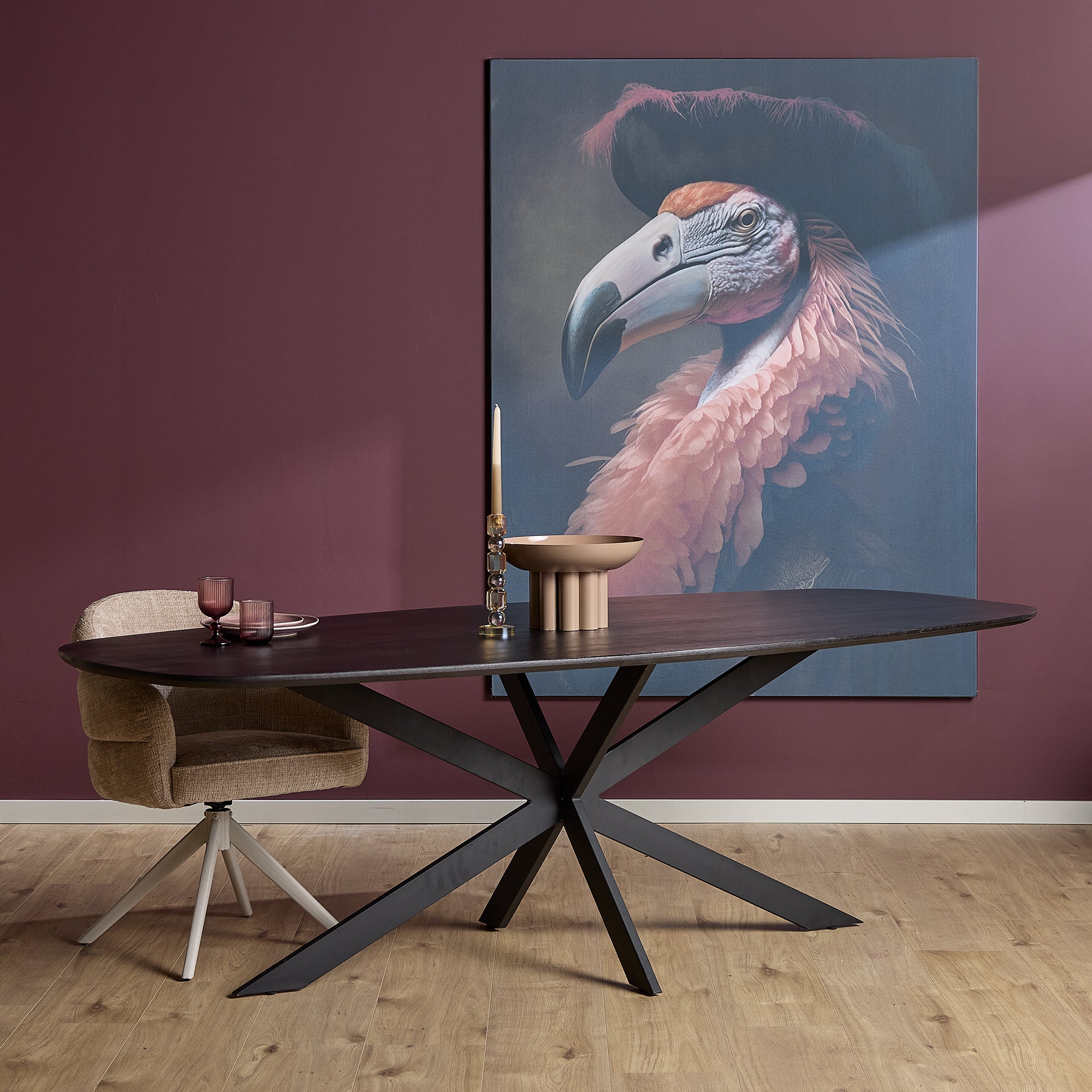 Eiken Eettafel Ferris Deens Ovaal 200 cm
